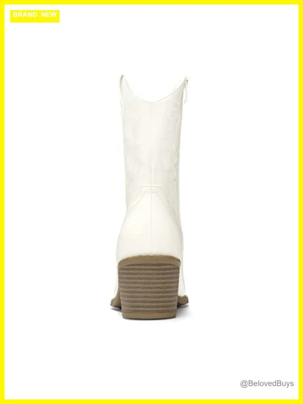 Pointed Toe Chunky Heel Zipper Pull-On Stitched Western Ankle Boots